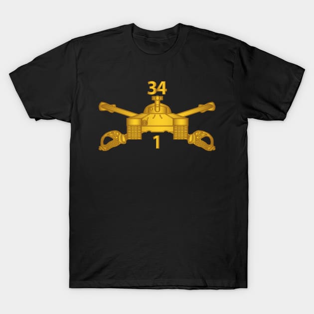 1st Bn 34th Armor - Armor Branch wo Txt T-Shirt by twix123844